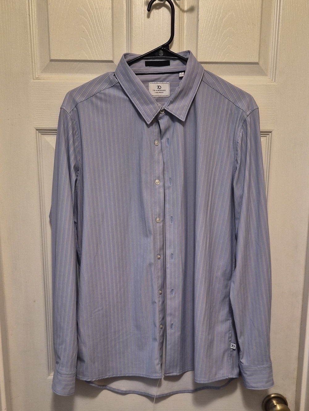 7 Diamonds Light Blue Pinstripe Dress Shirt